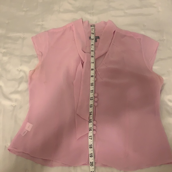 Ann Taylor, Silk blouse, button front with neck ties, pink, medium petite - Picture 7 of 7